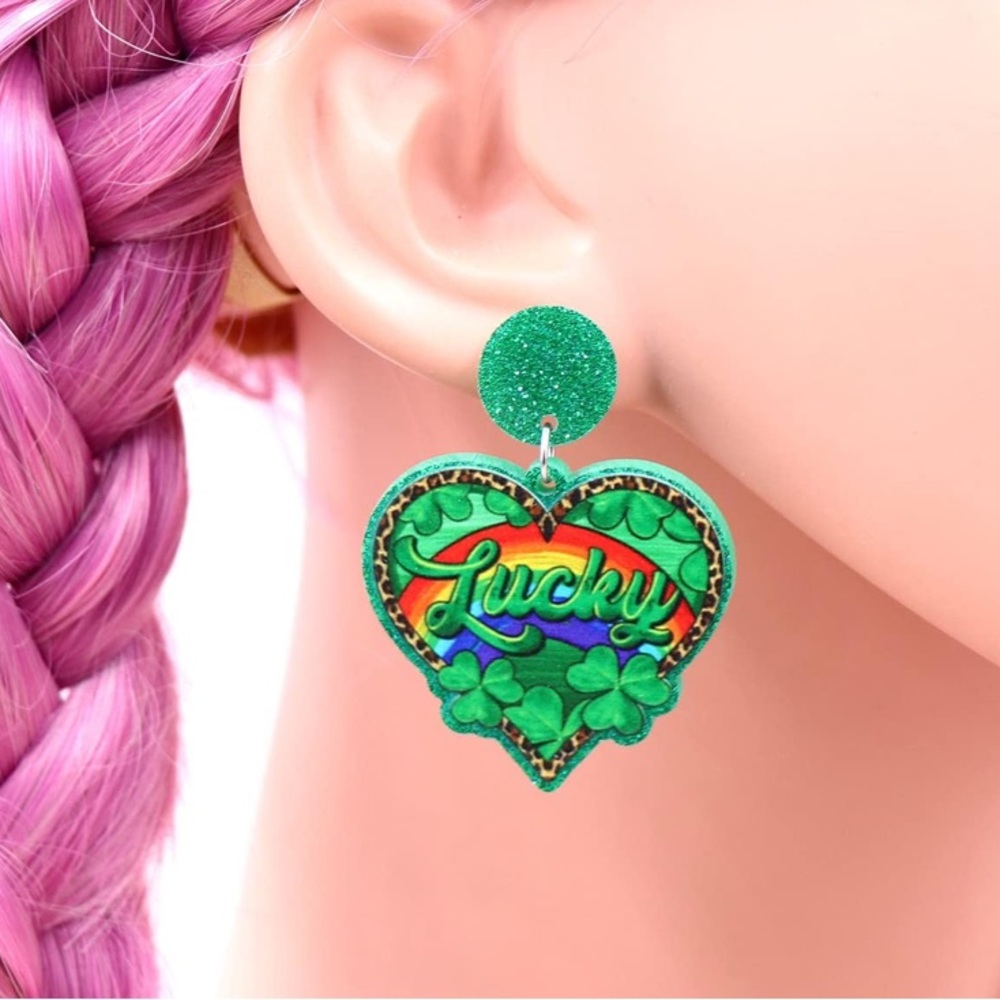 💫🍀LUCKY Rainbow🌈Luck o’ the Irish Earrings🌈🍀💫 - Picture 5 of 5